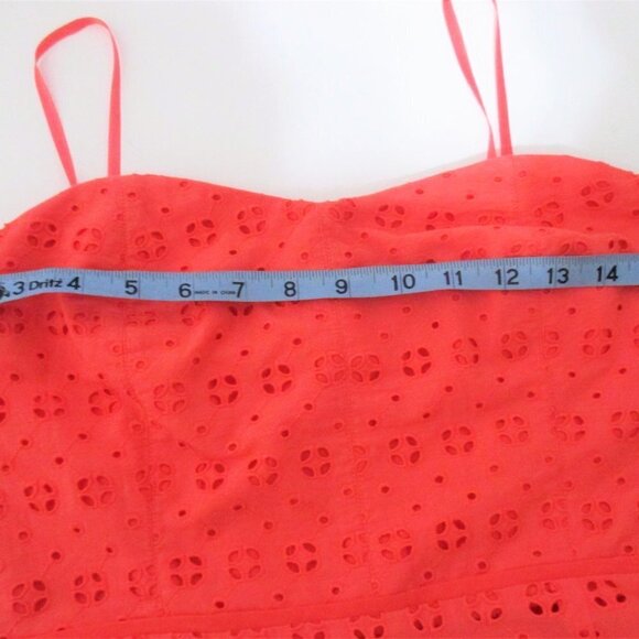 J. CREW CORAL STRAPLESS EYELET LACE DRESS NWT SZ 2 - Picture 6 of 11